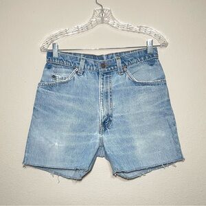 VTG 1998 Made In USA‎ Levi’s Orange Tab Cutoff Light Wash Jean Shorts Women 28